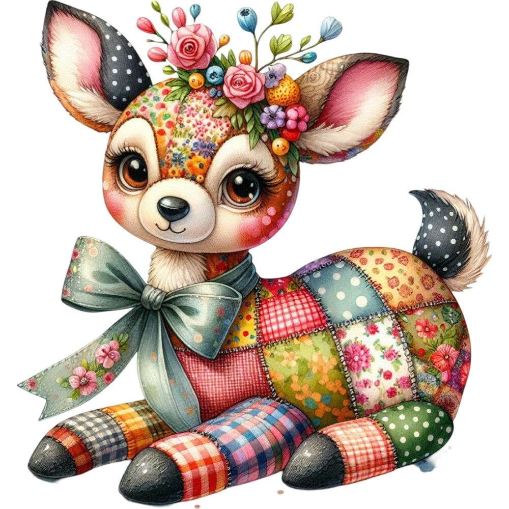 Quilted Toy Animals Fabric Panel 18