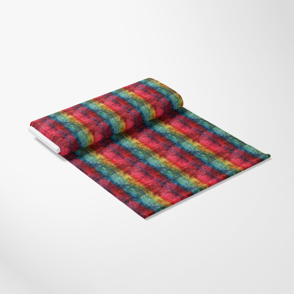 Rainbow Grunge Wall Pattern 12 Quilting Cotton Fabric