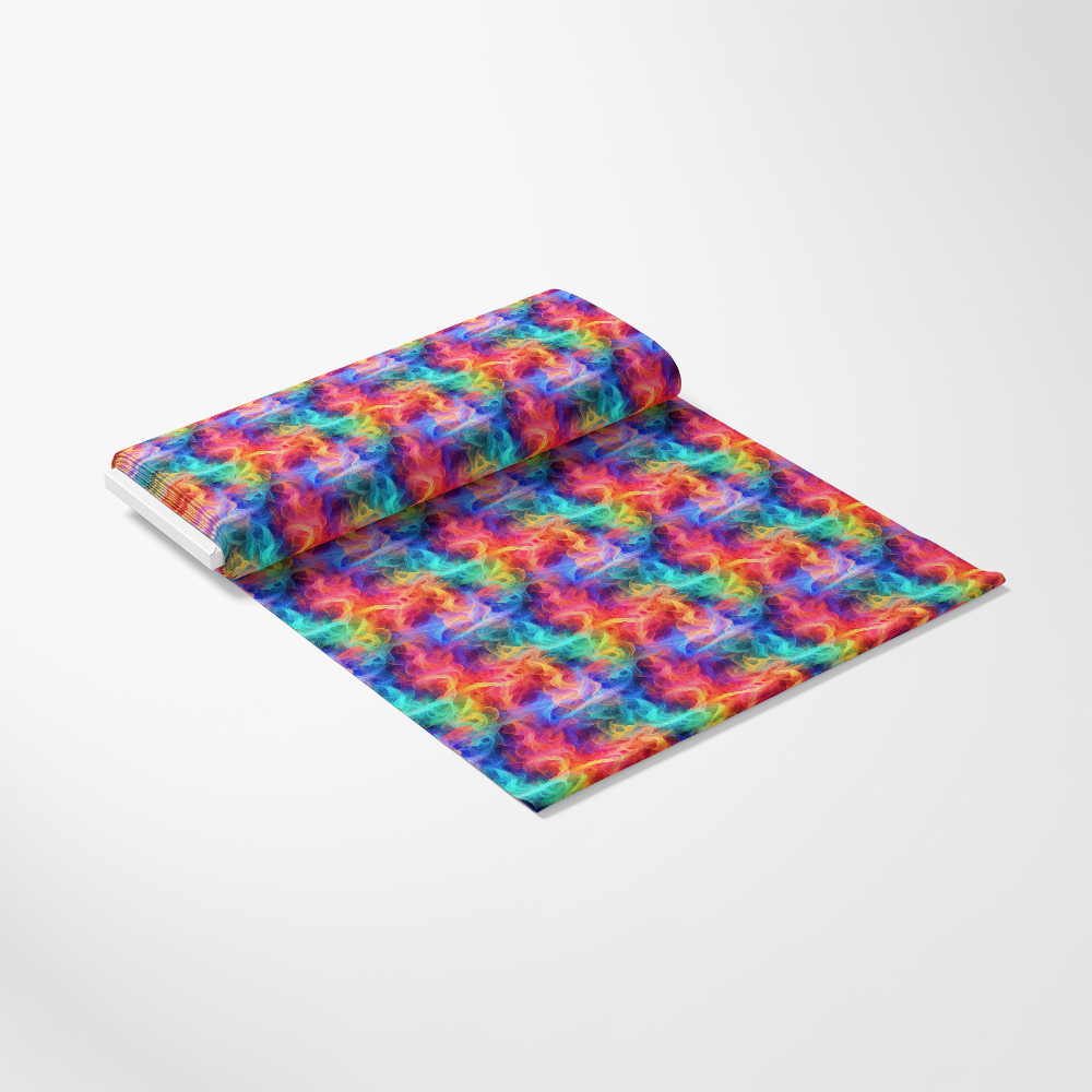 Rainbow Smoke Pattern 11 Quilting Cotton Fabric, quilting, cotton, fabric, rainbow colors, vibrant, multicolor, swirling smoke pattern, textile, soft, premium, yardage, sewing material, craft fabric