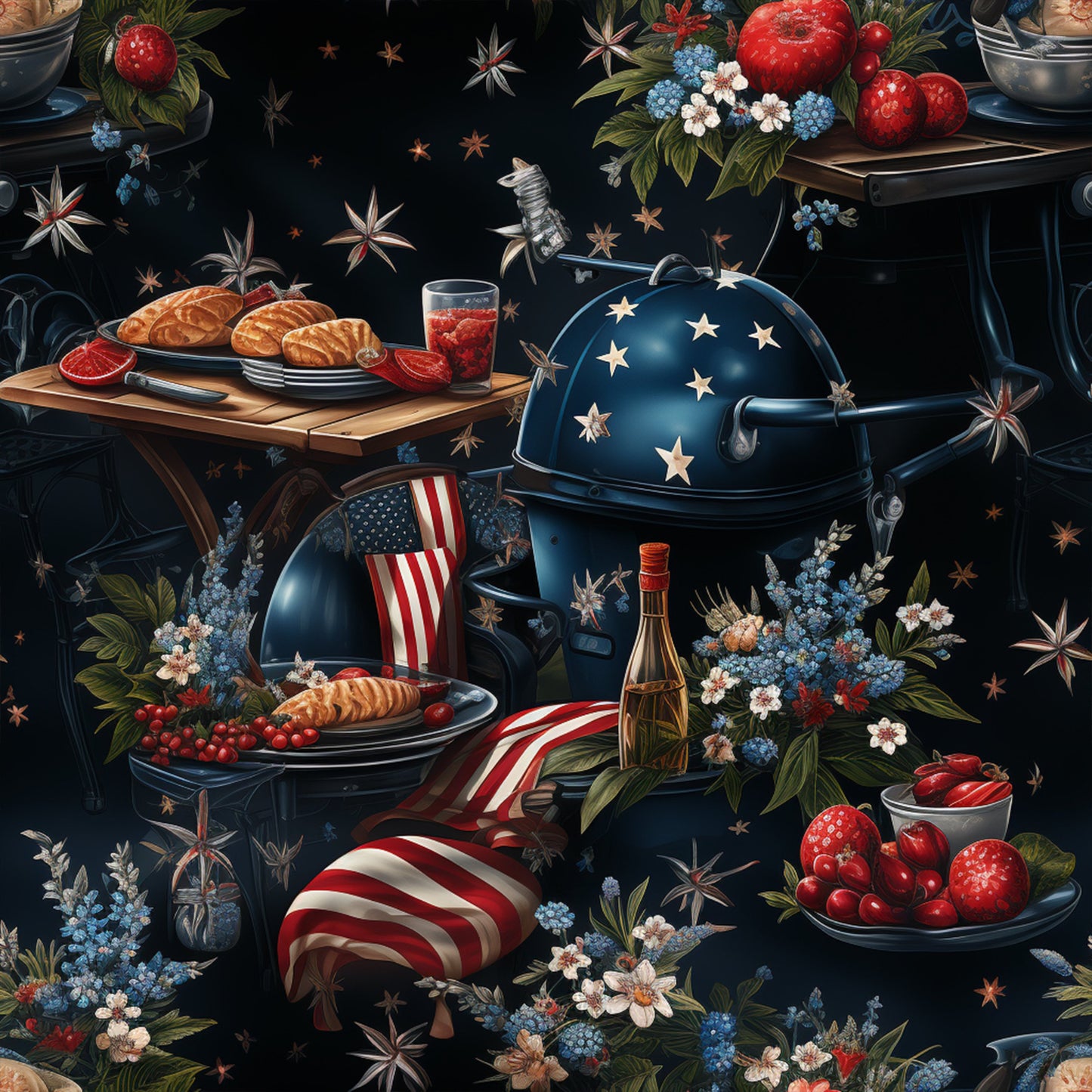 Realistic 4th of July Pattern 16 Quilting Cotton Fabric