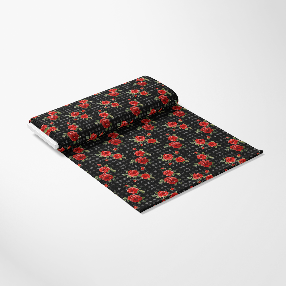 Red Baroque Roses Pattern 11 Quilting Cotton Fabric