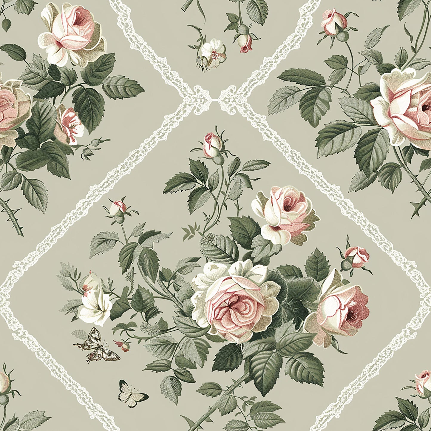 Seraphinas Victorian Roses Pattern 8 Quilting Cotton Fabric