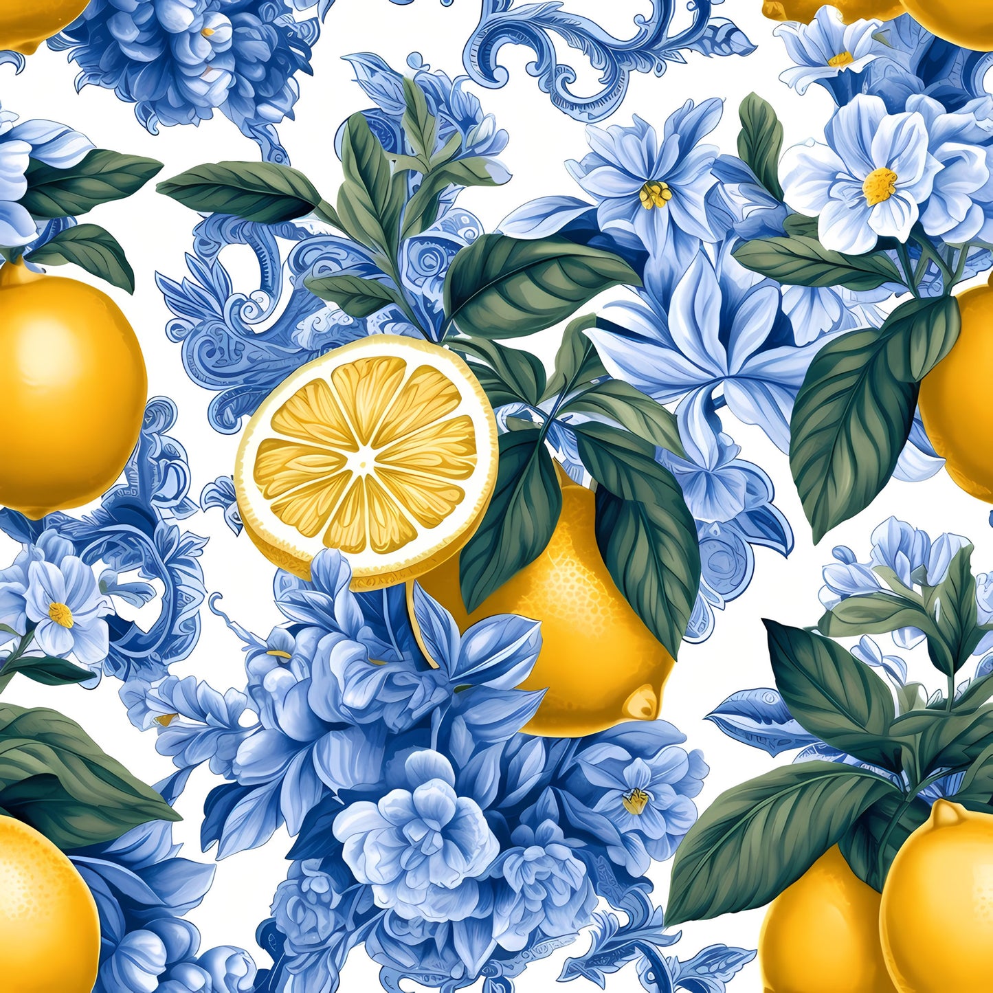 Sicilian Garden Pattern 7 Quilting Cotton Fabric