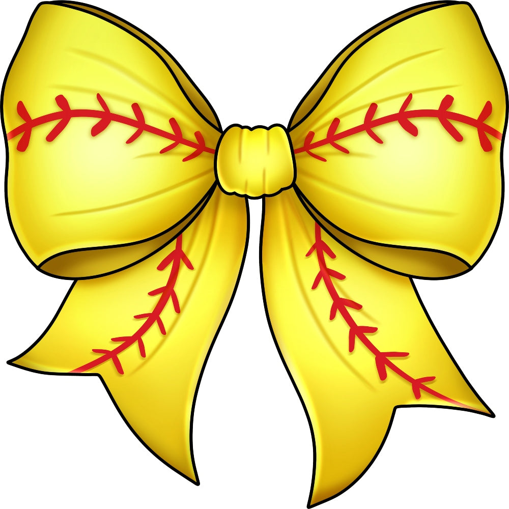 Softball Bow Fabric Panel