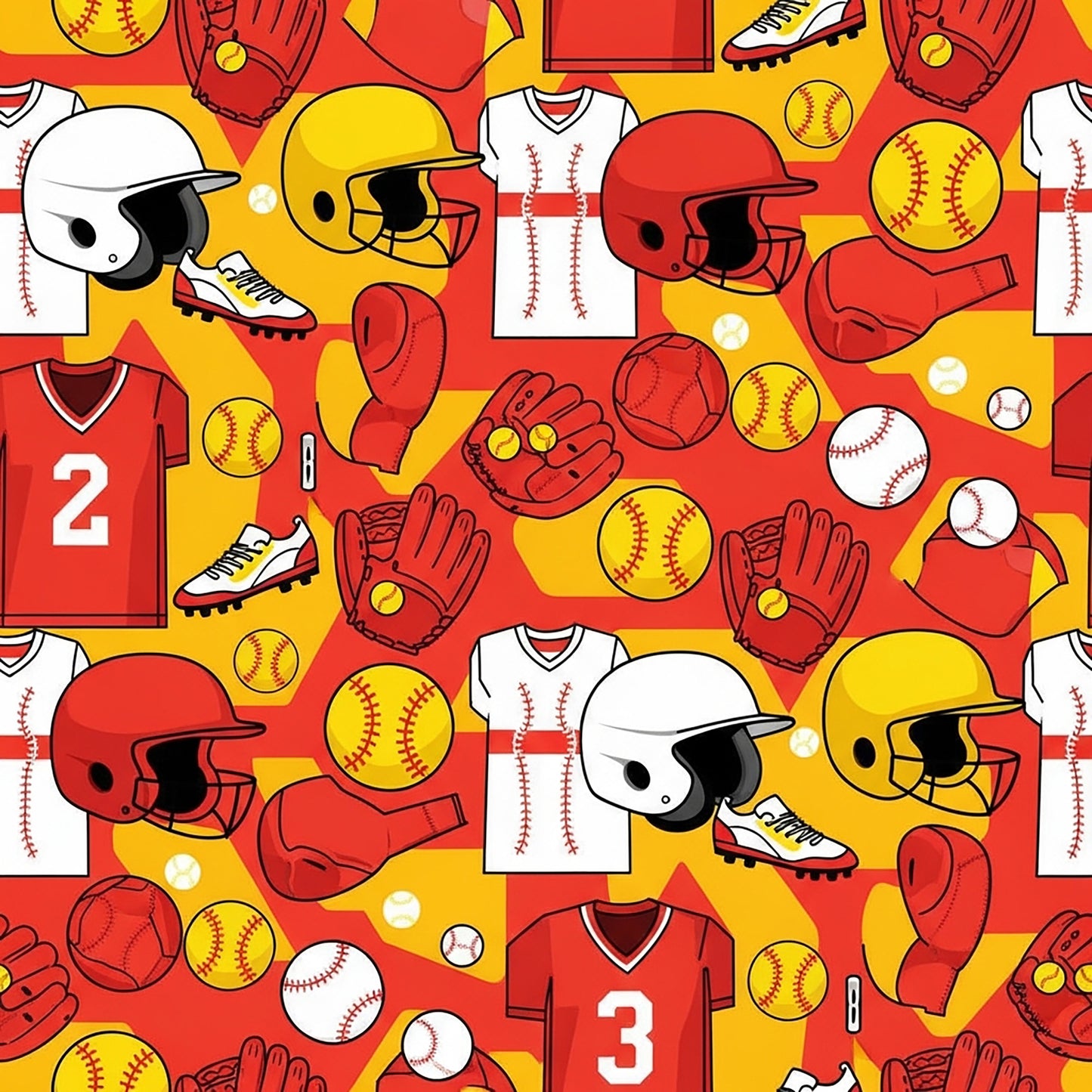 Softball Champions Pattern 8 Quilting Cotton Fabric