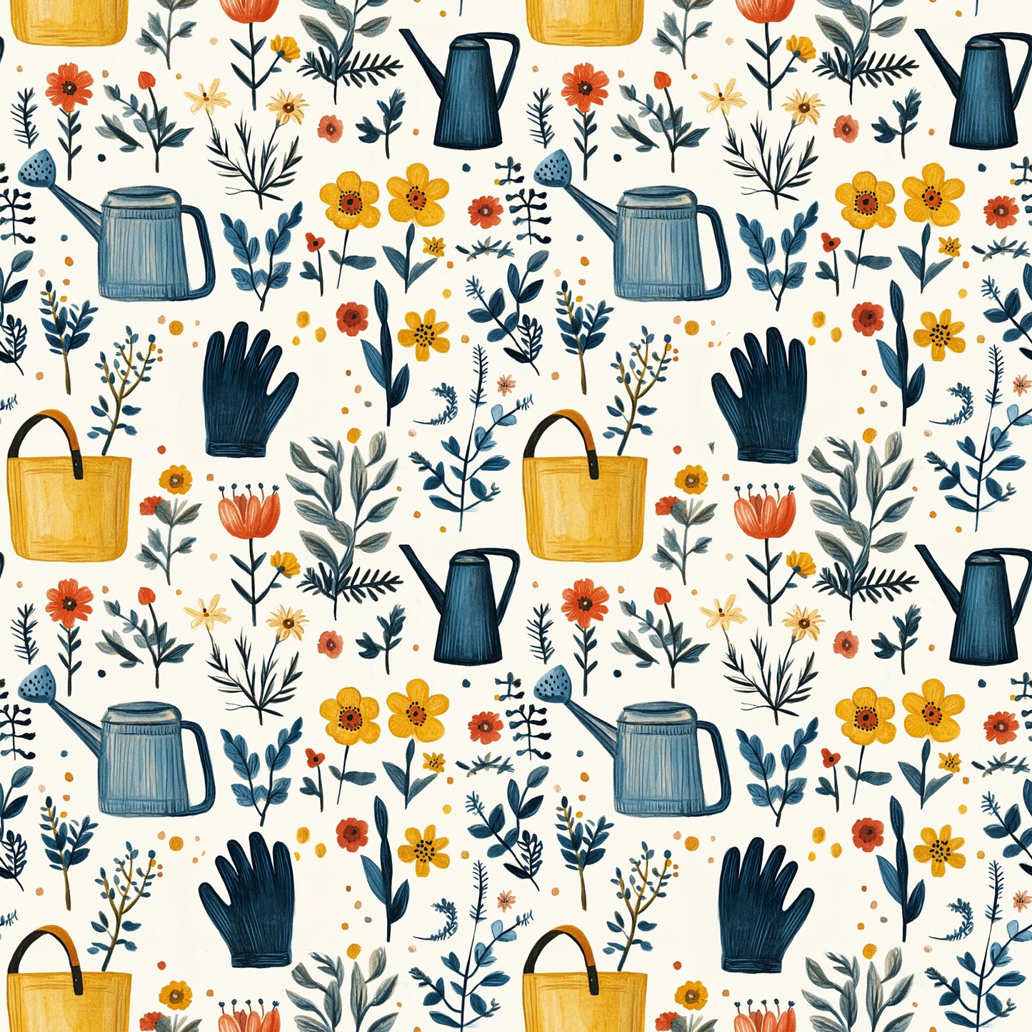 Sow and Tell Gardening Pattern 12 Quilting Cotton Fabric