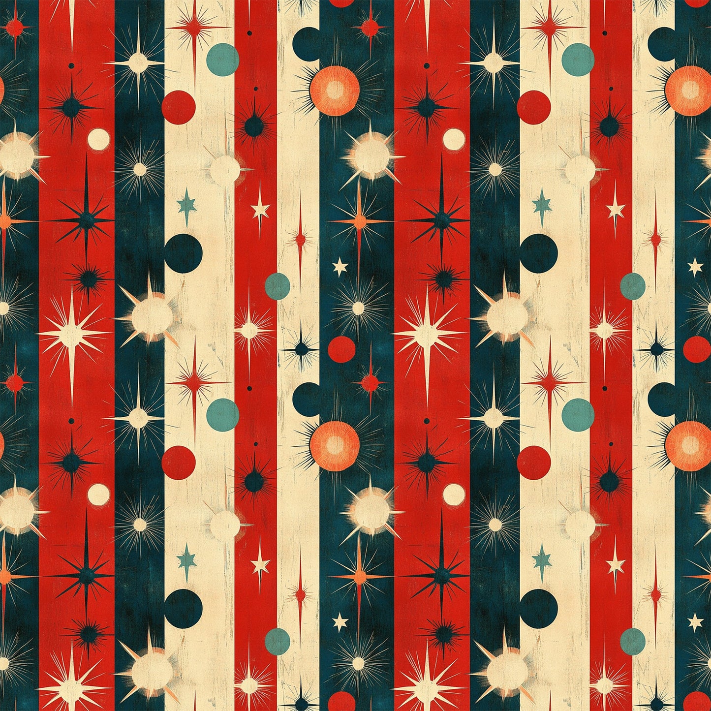 Sparkleworks Mid-Century 4th of July Pattern 11 Quilting Cotton Fabric