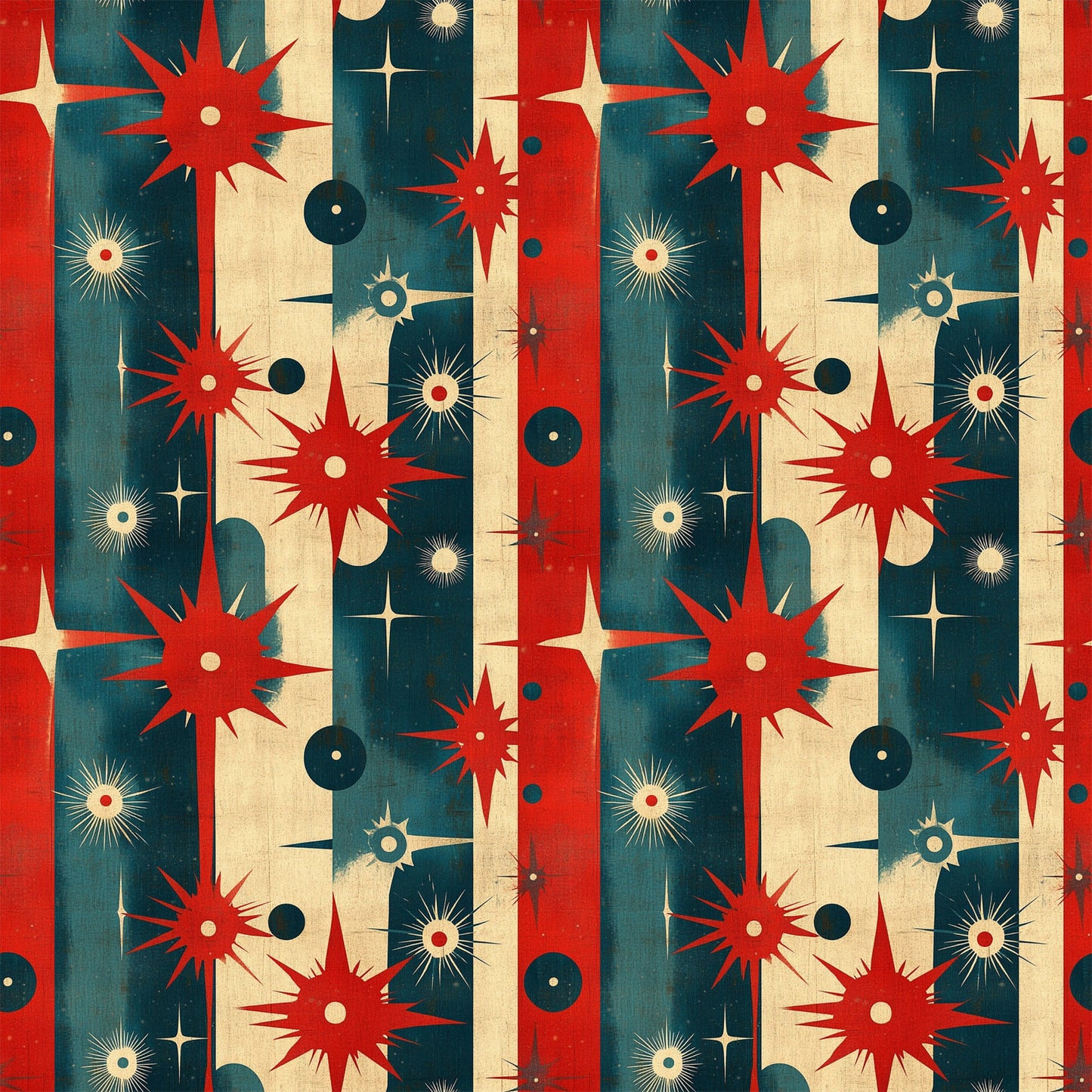 Sparkleworks Mid-Century 4th of July Pattern 5 Quilting Cotton Fabric