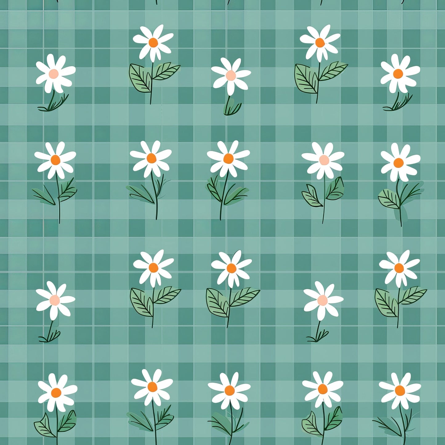 Spring Floral Plaid Pattern 6 Quilting Cotton Fabric