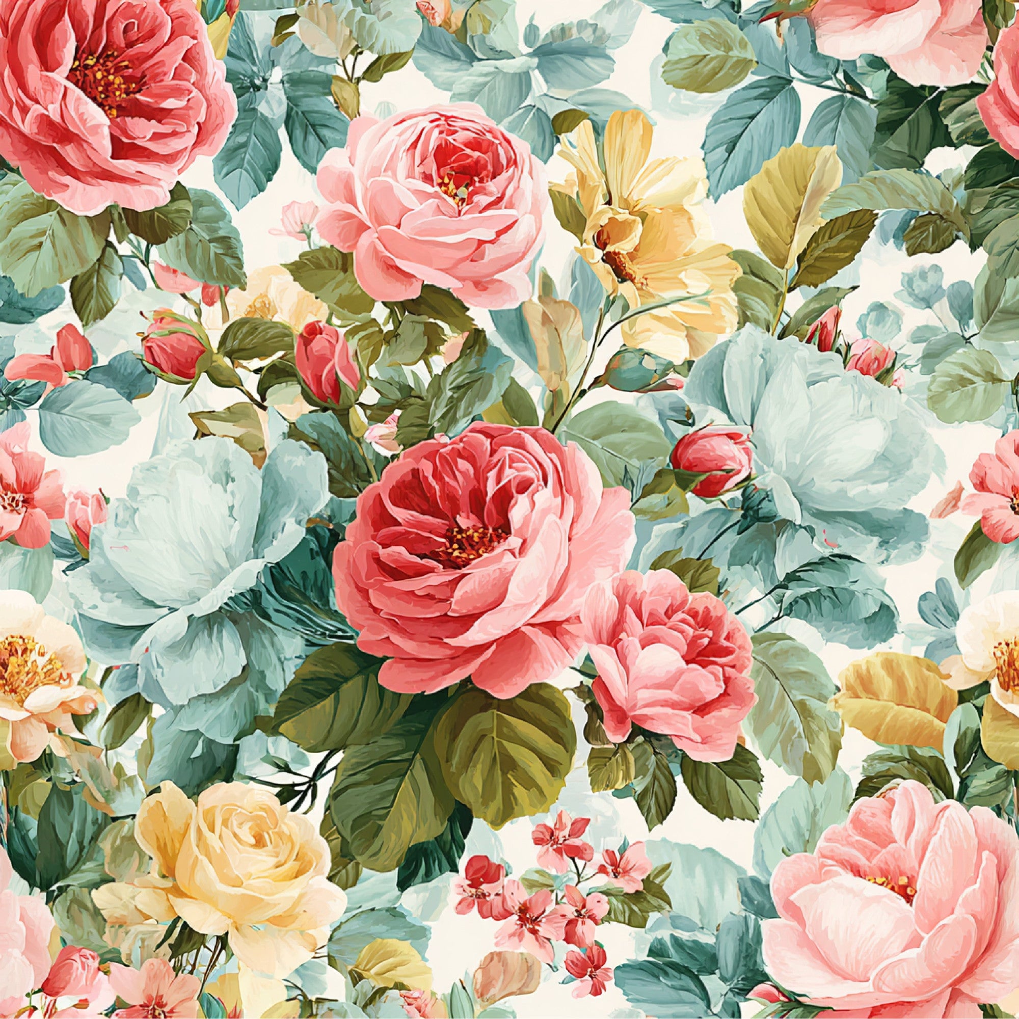 Spring Flower Decor Pattern 13 Quilting Cotton Fabric – FabricMegaStore.com