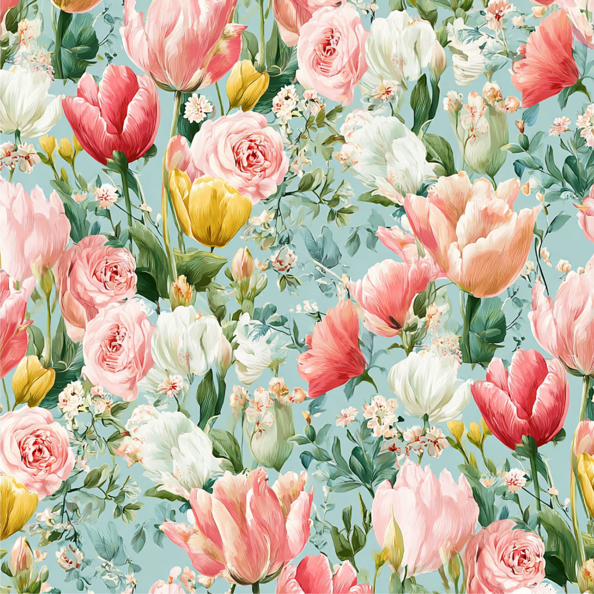 Spring Flower Decor Pattern 18 Quilting Cotton Fabric – FabricMegaStore.com