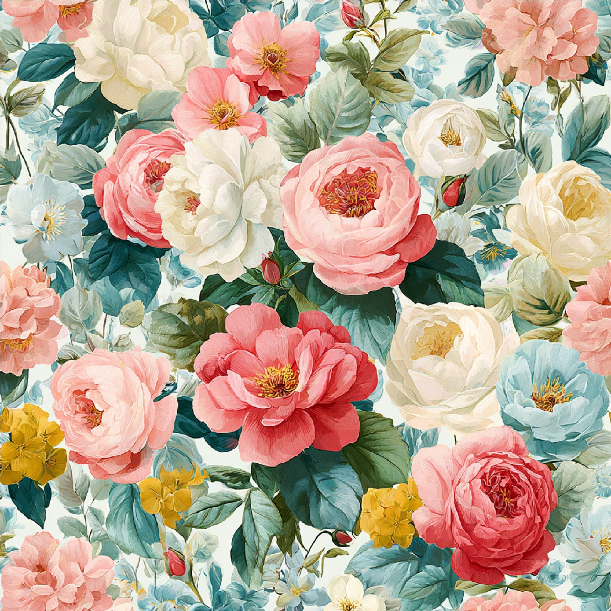 Spring Flower Decor Pattern 21 Quilting Cotton Fabric – FabricMegaStore.com