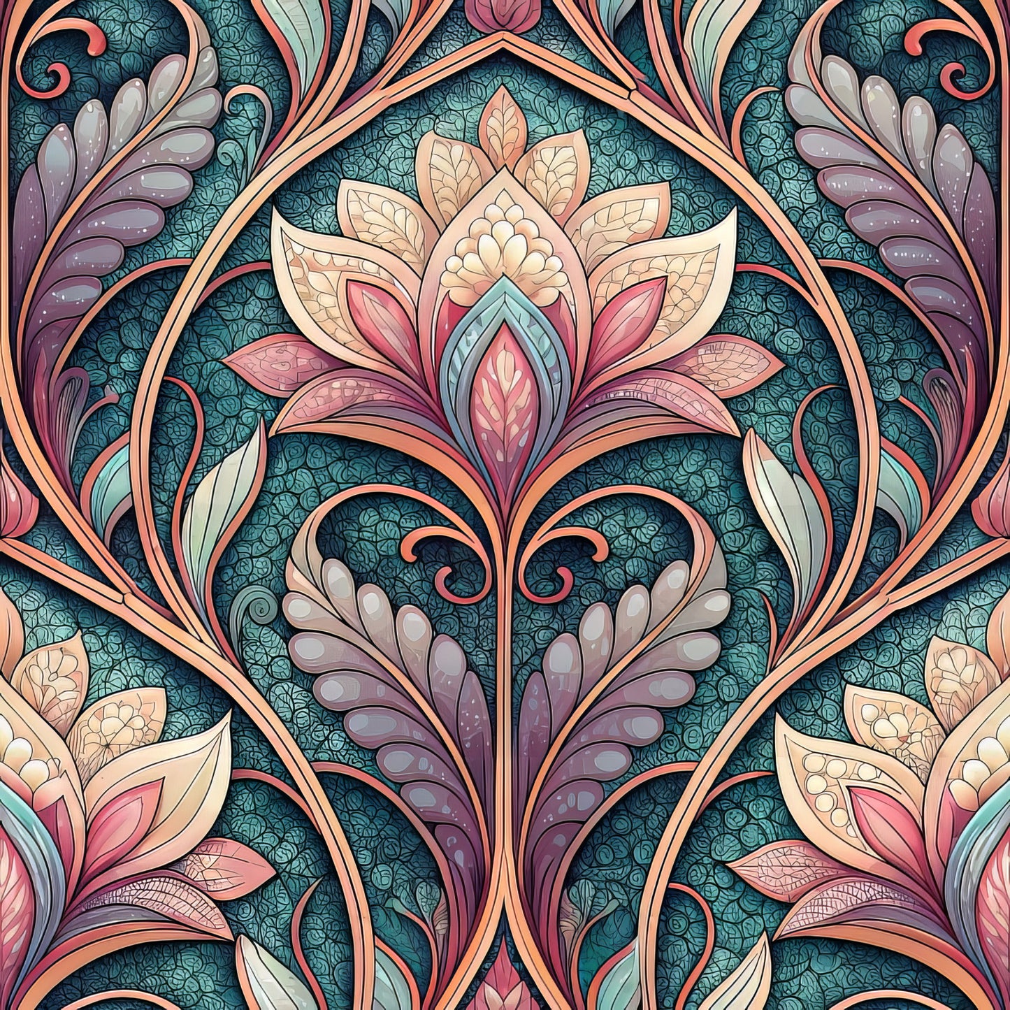 Stained Mosaic Glass Pattern 4 Quilting Cotton Fabric