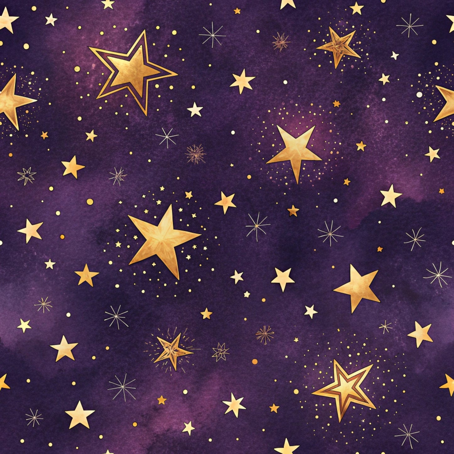 Starry Purple Skies Pattern 15 Quilting Cotton Fabric