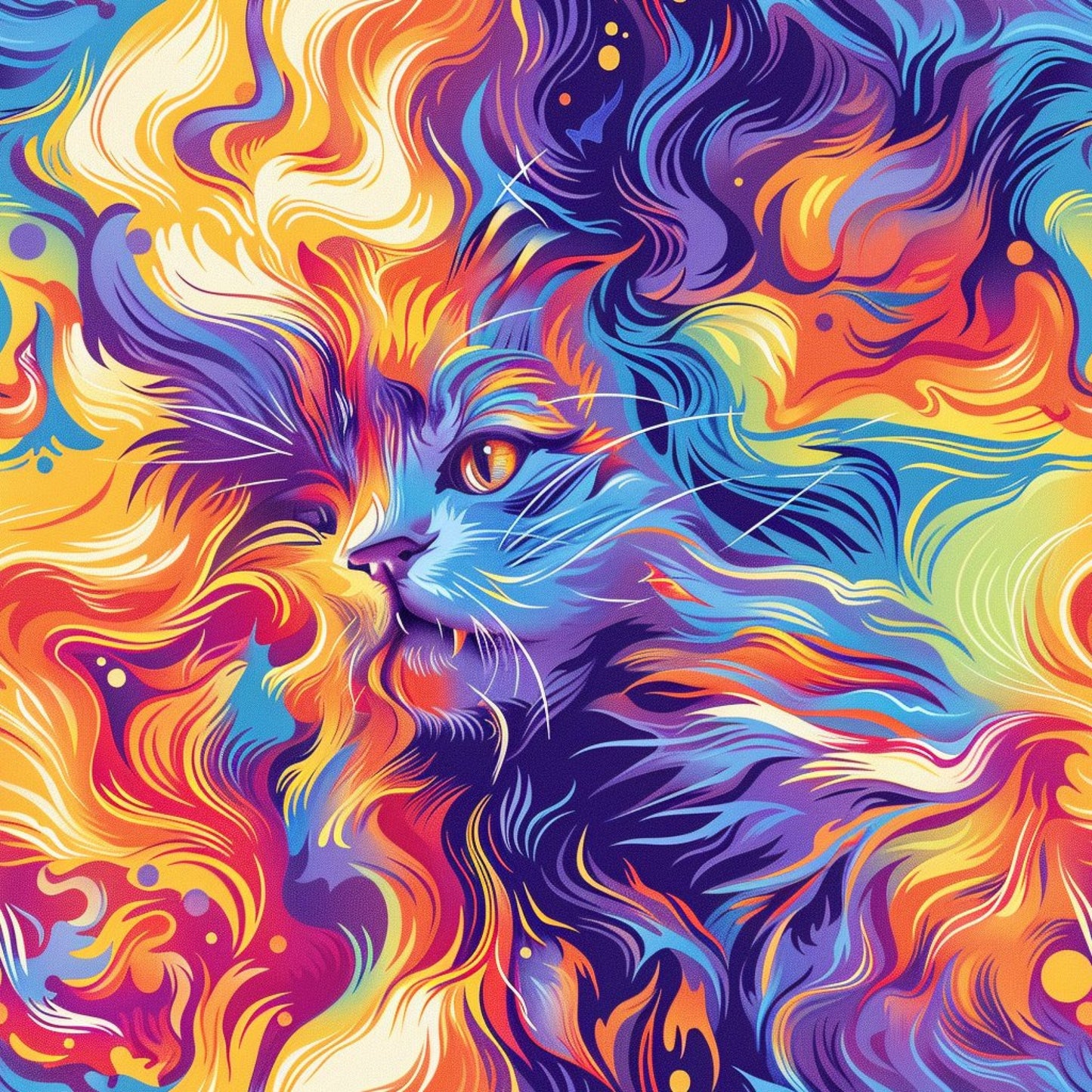 Stoner Cat Abstract Pattern 11 Quilting Cotton Fabric