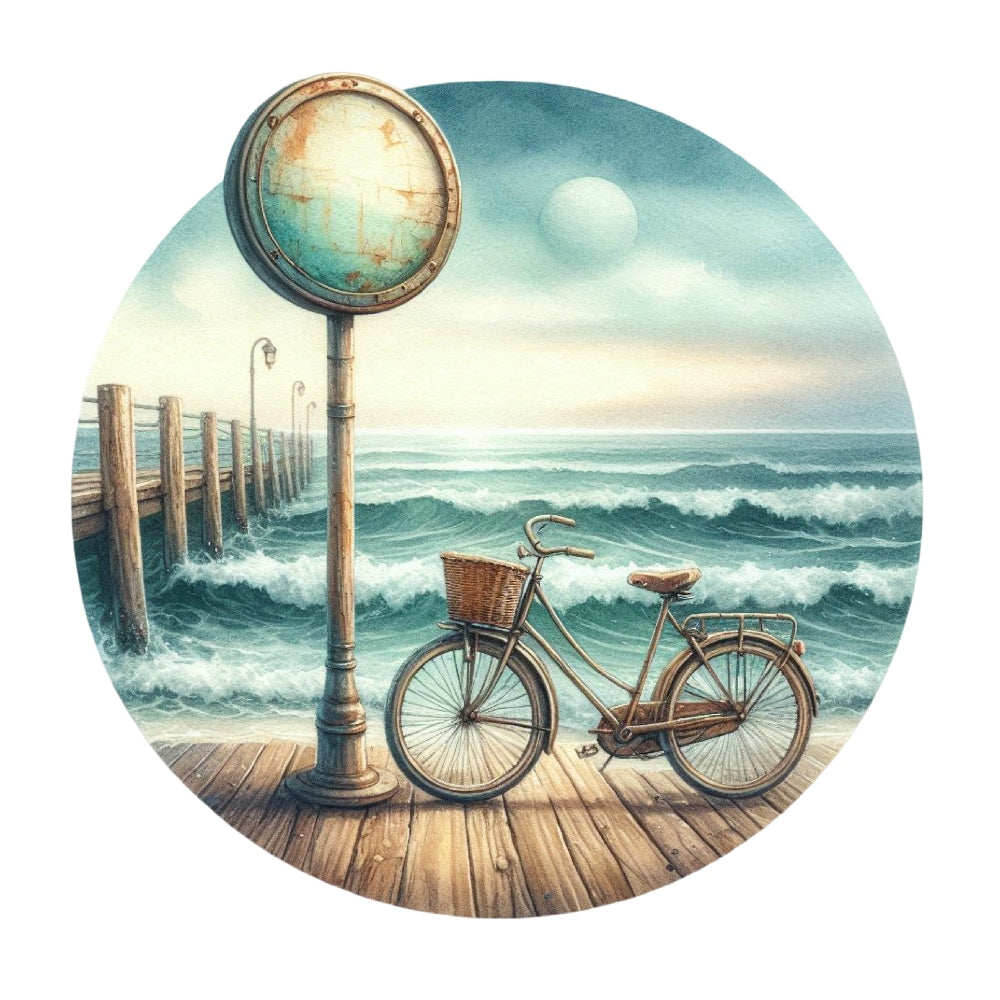 Summer Beach Round Fabric Panel 18
