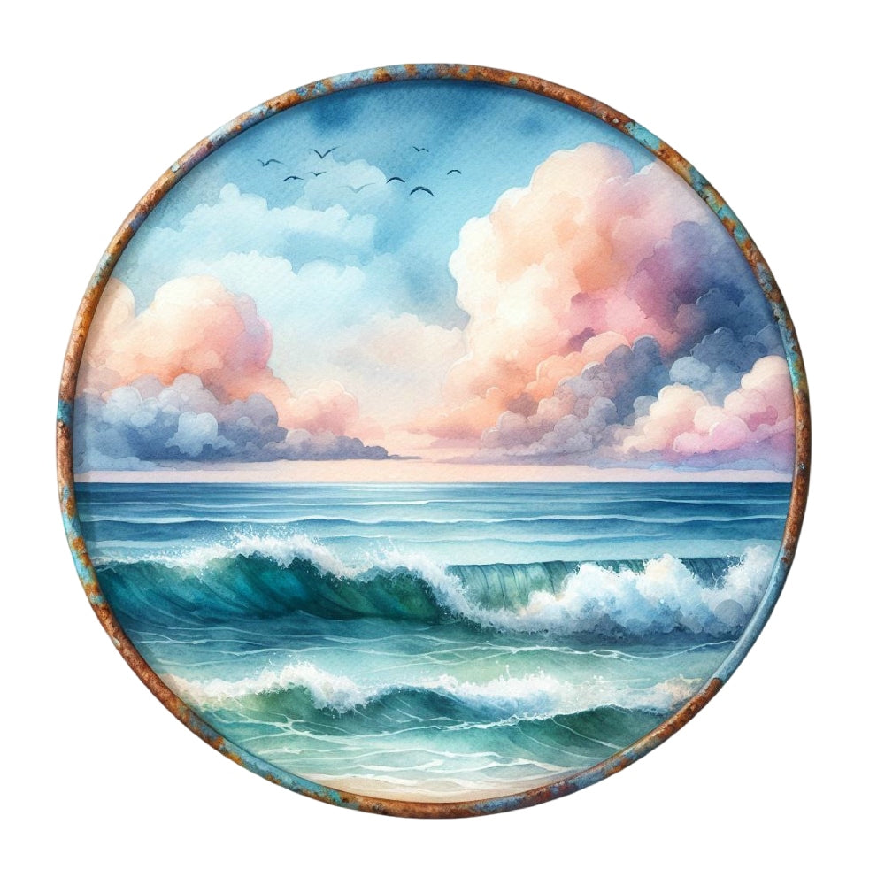 Summer Beach Round Fabric Panel 2