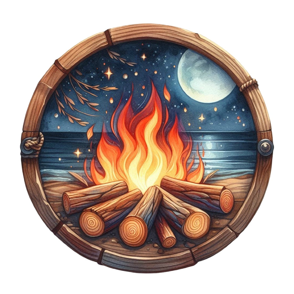 Summer Beach Round Fabric Panel 32