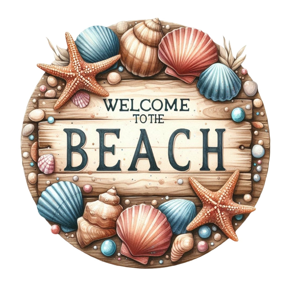 Summer Beach Round Fabric Panel 9