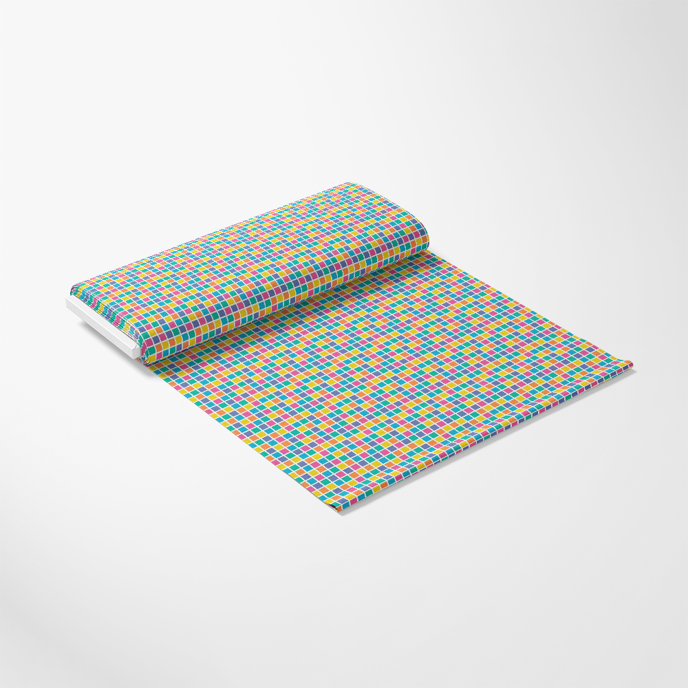 - Summer Rainbow Pattern 10 Quilting Cotton Fabric - multicolor - bright - vibrant - geometric - grid - checks - textile - sewing - quilting - craft - cotton - soft - smooth - durable - colorful