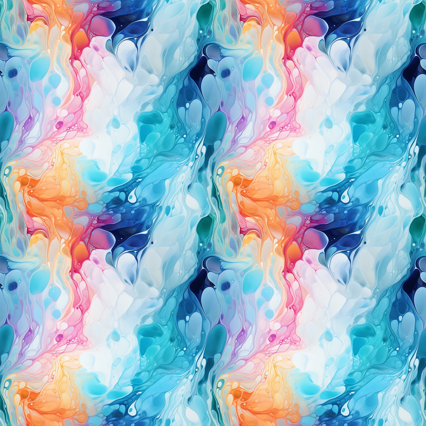 Summer Colored Marble Pattern 3 Quilting Cotton Fabric