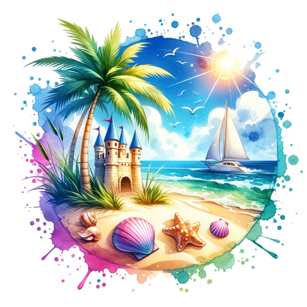 Summer at the Beach Fabric Panel 2