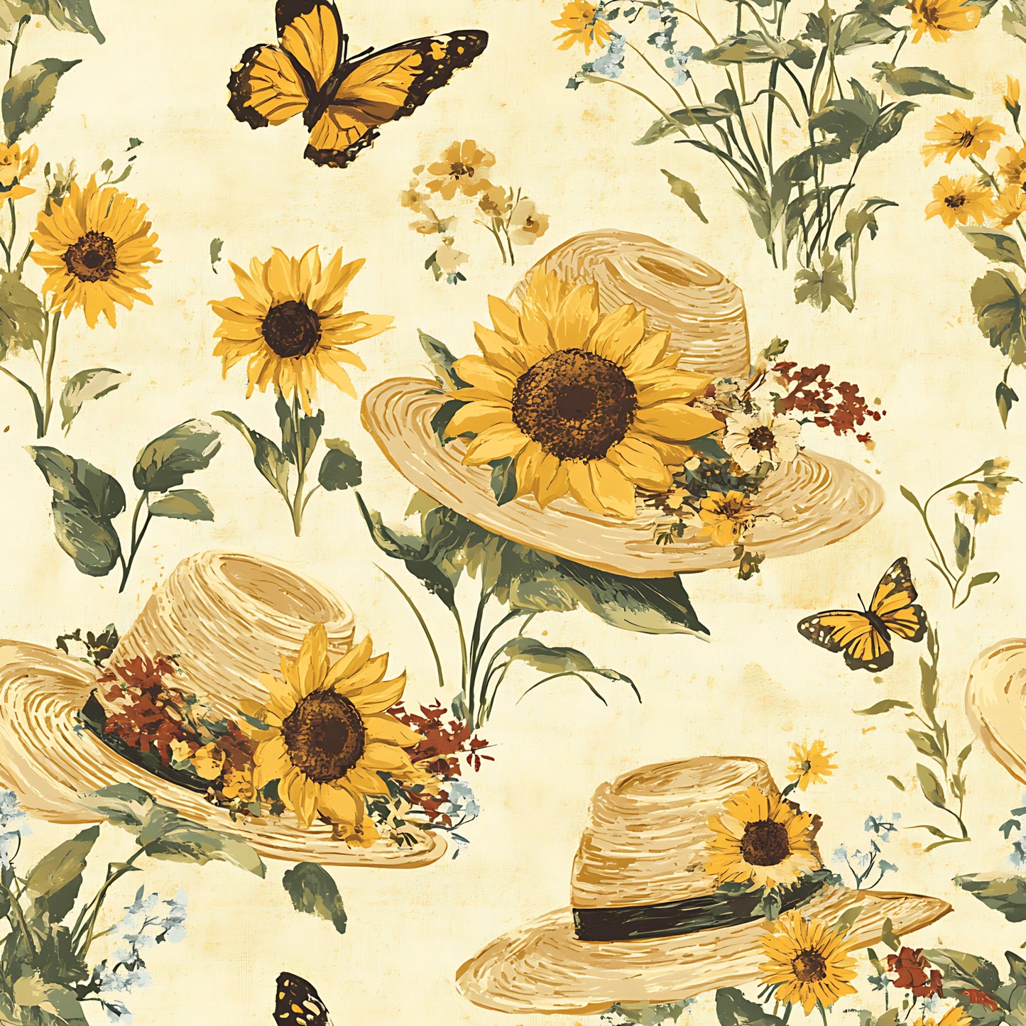 Sunhat Garden Pattern 10 Quilting Cotton Fabric
