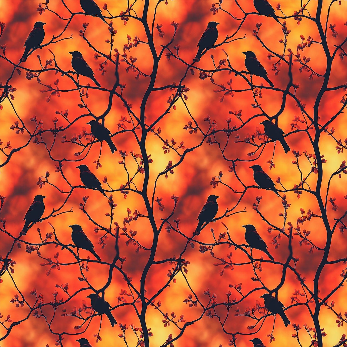 Sunset Bird Pattern 3 Quilting Cotton Fabric