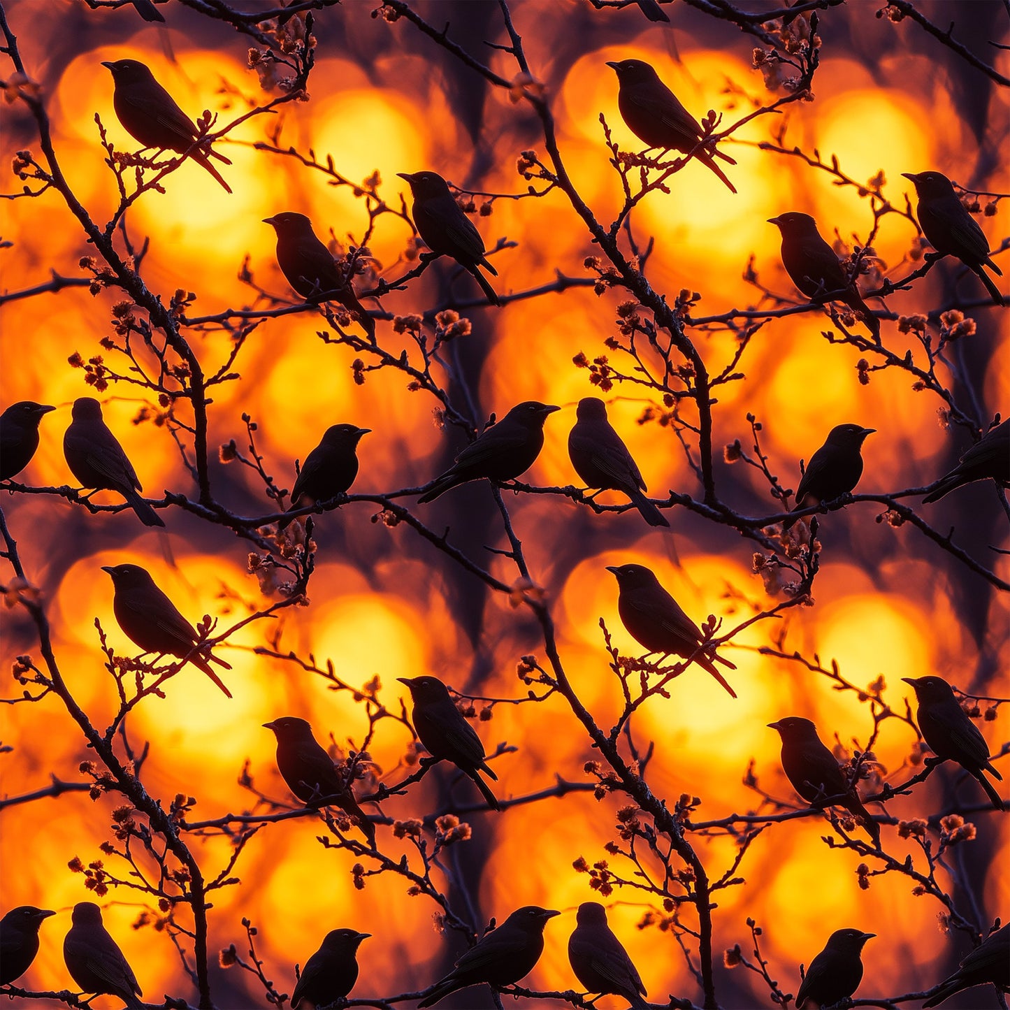 Sunset Bird Pattern 9 Quilting Cotton Fabric