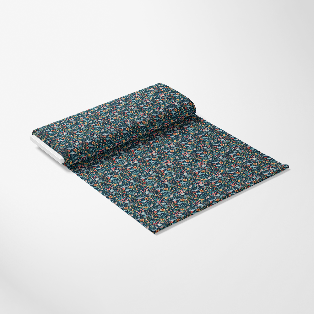 - Swimming with Dolphins Pattern 4 Quilting Cotton Fabric
- Blue, teal, coral, white, orange
- Dolphins, aquatic animals, marine life
- Floral, seaweed, water plants
- Quilting, sewing, craft fabric
- Cotton, soft texture, durable material
- Repeated design, nautical theme