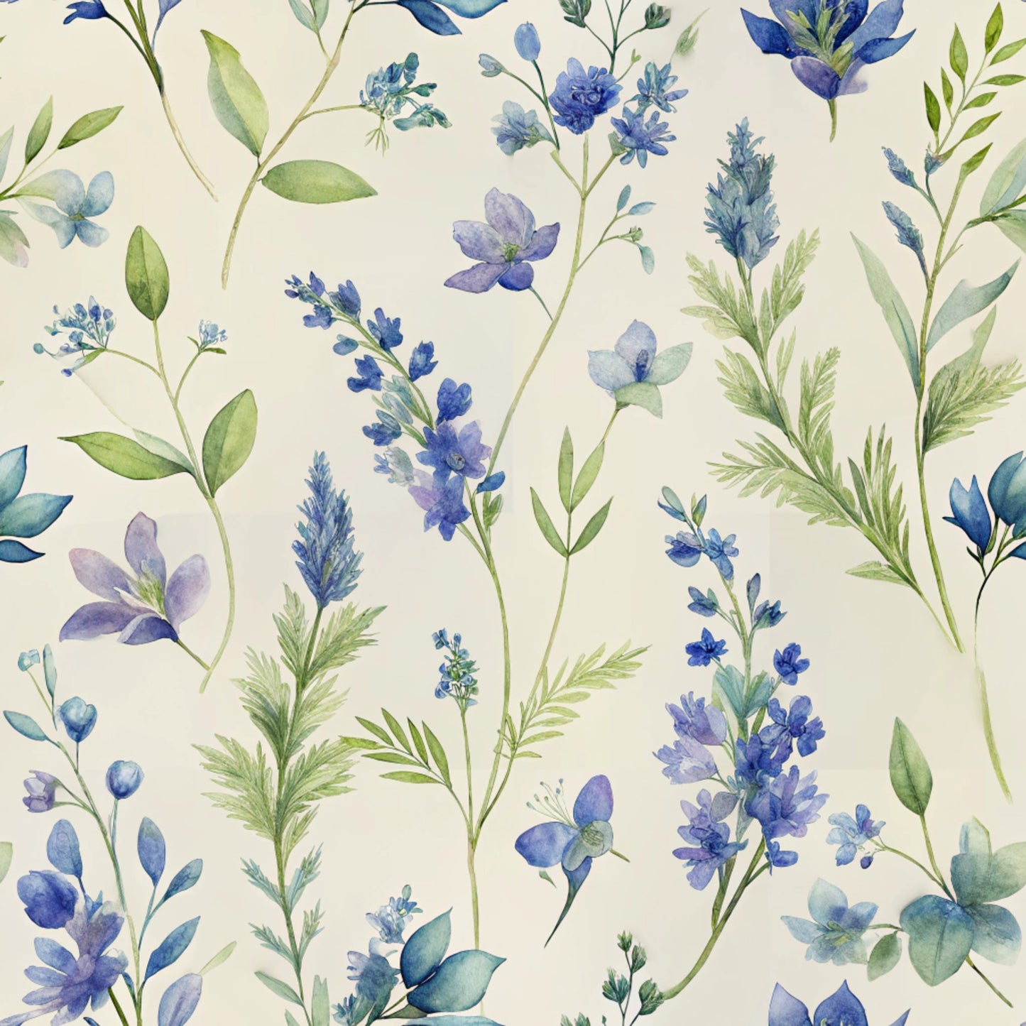 Texas Bluebonnet Flower Pattern 16 Quilting Cotton Fabric