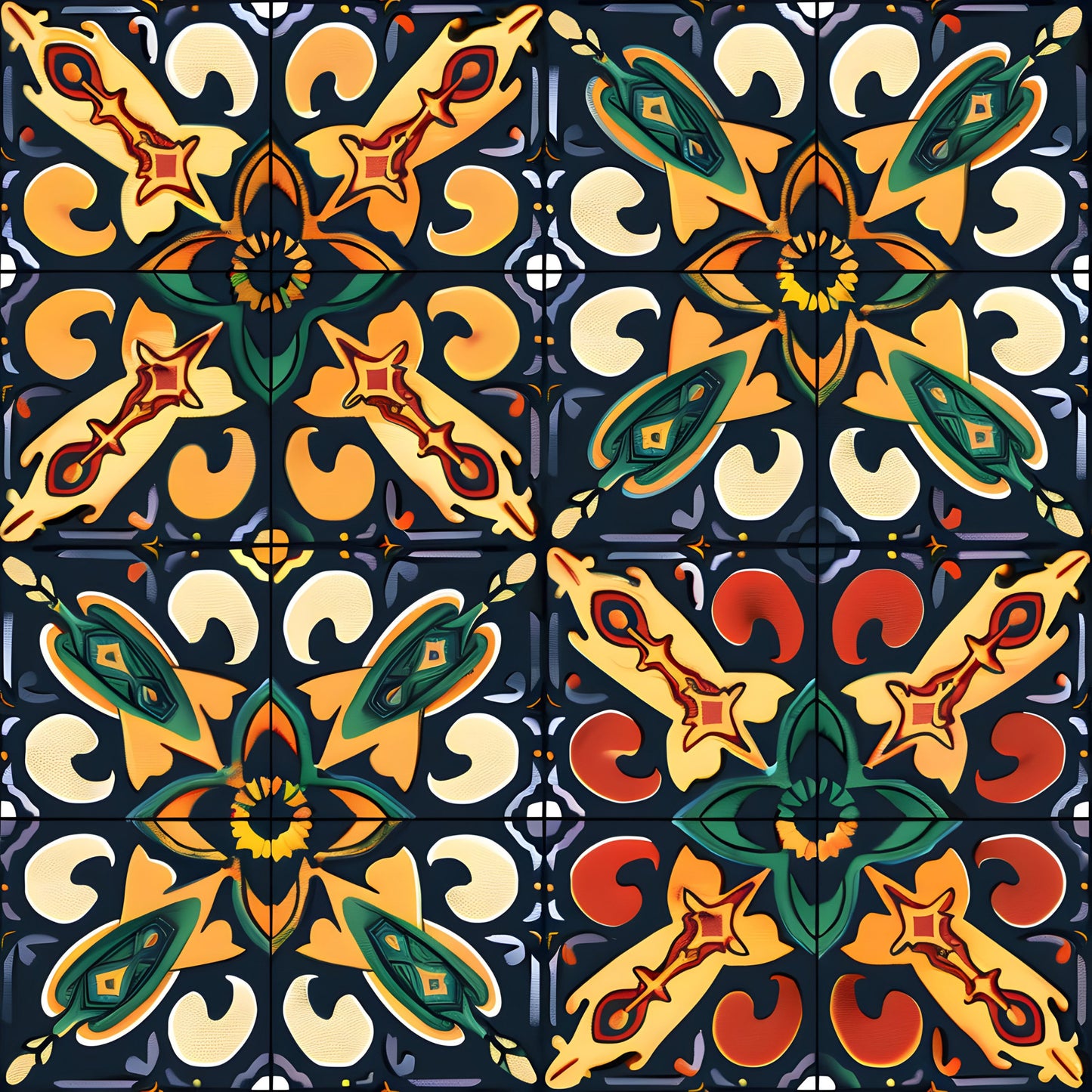 Traditional Najdi Pattern 4 Quilting Cotton Fabric