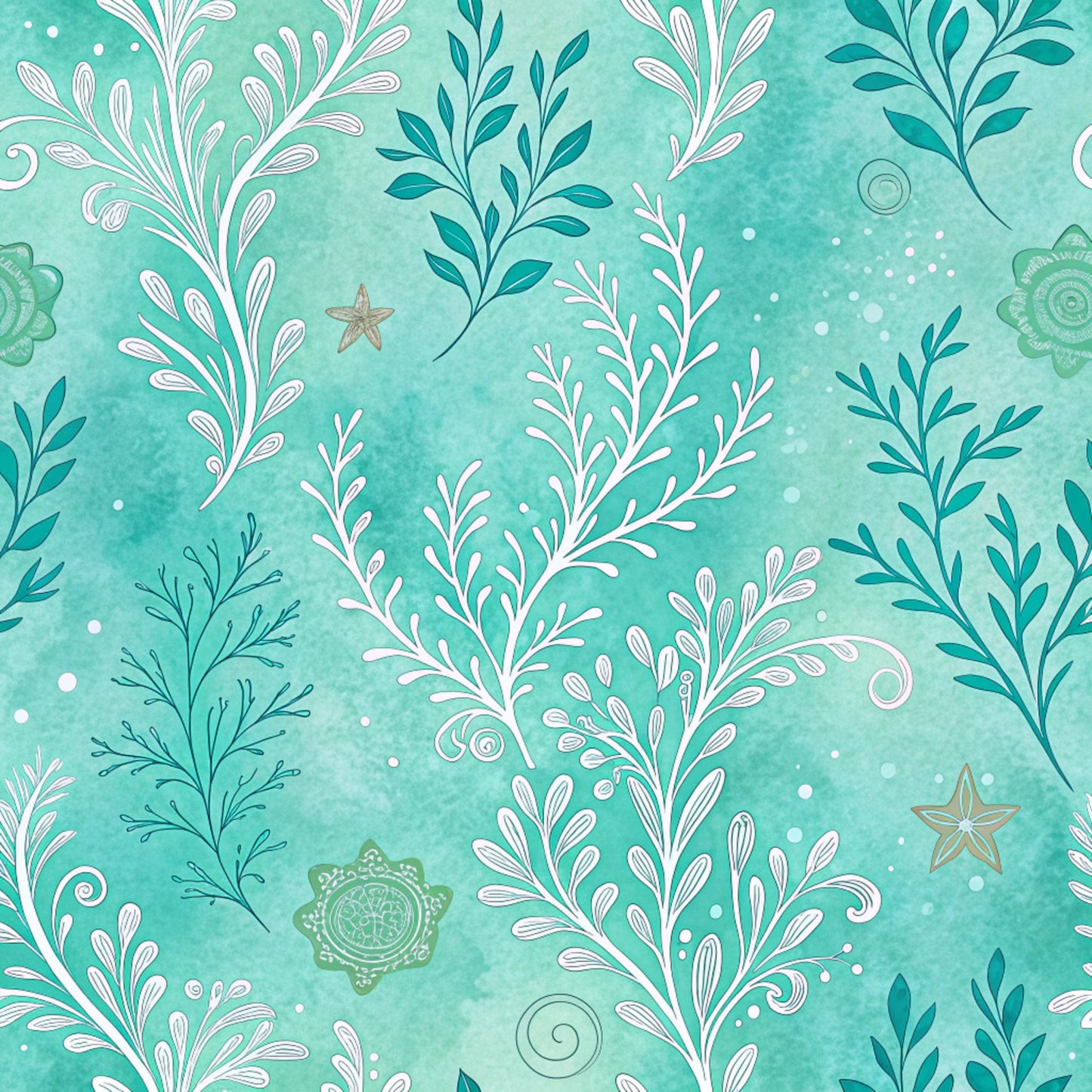 Turquoise Dreams Pattern 14 Quilting Cotton Fabric