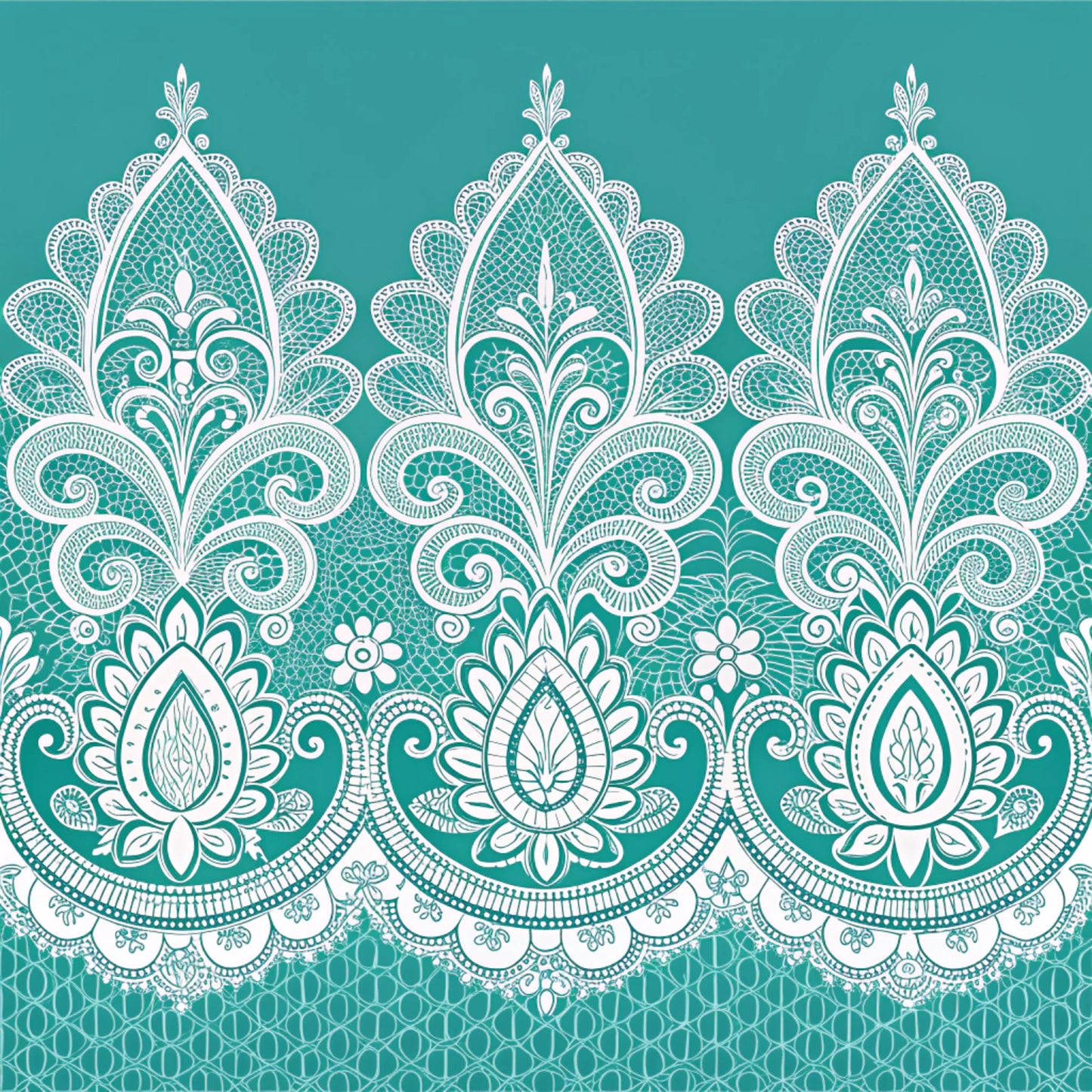 Turquoise Night Birds Pattern 4 Quilting Cotton Fabric