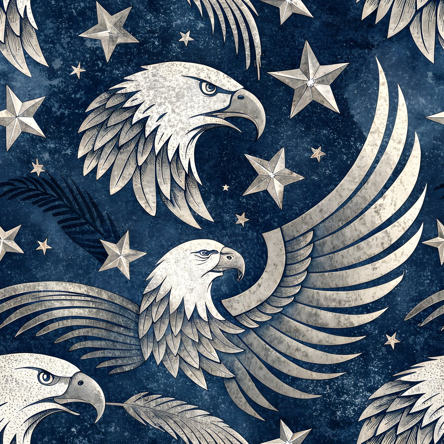 USA Heritage Emblems Pattern 1 Quilting Cotton Fabric