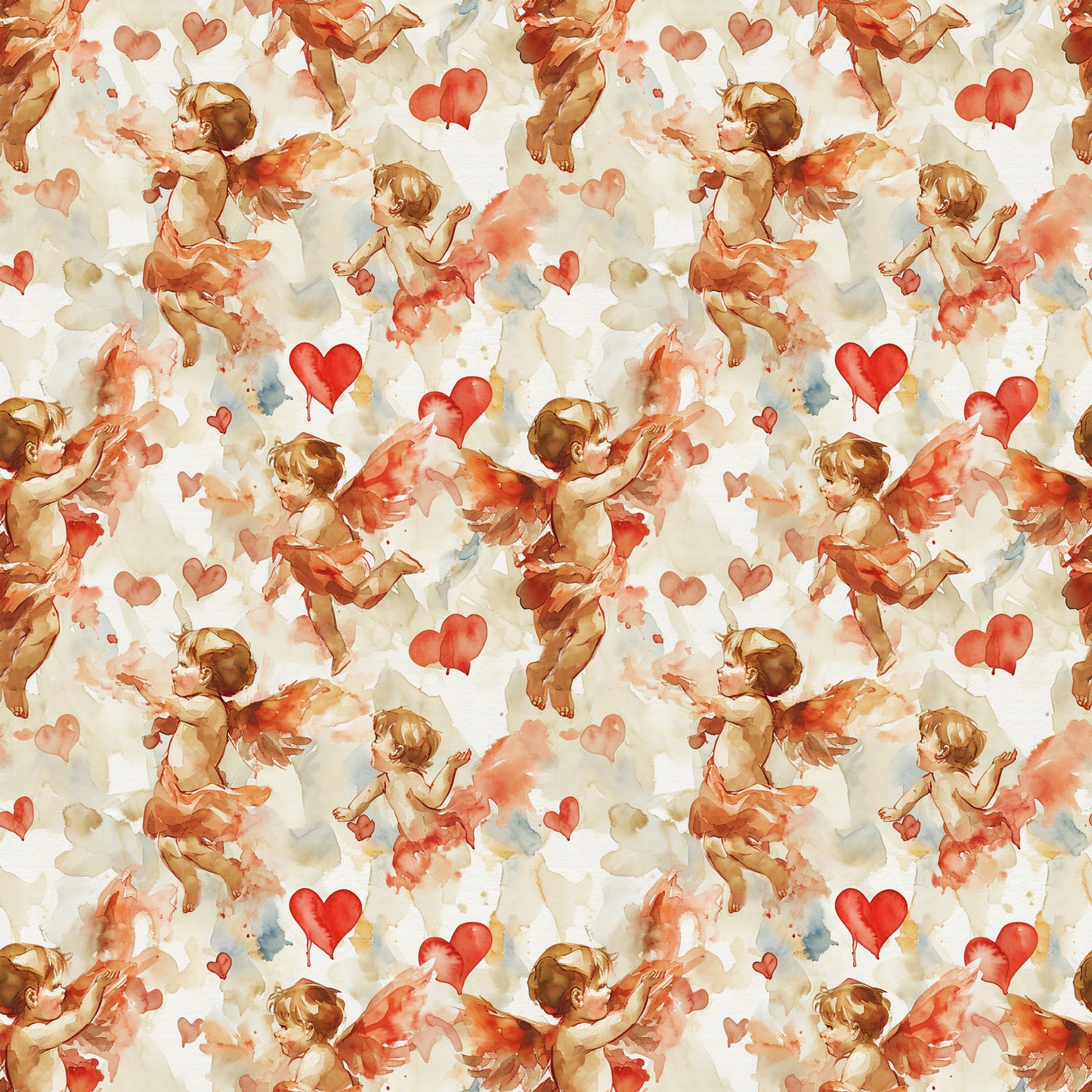 Valentines Cupids Pattern 11 Quilting Cotton Fabric