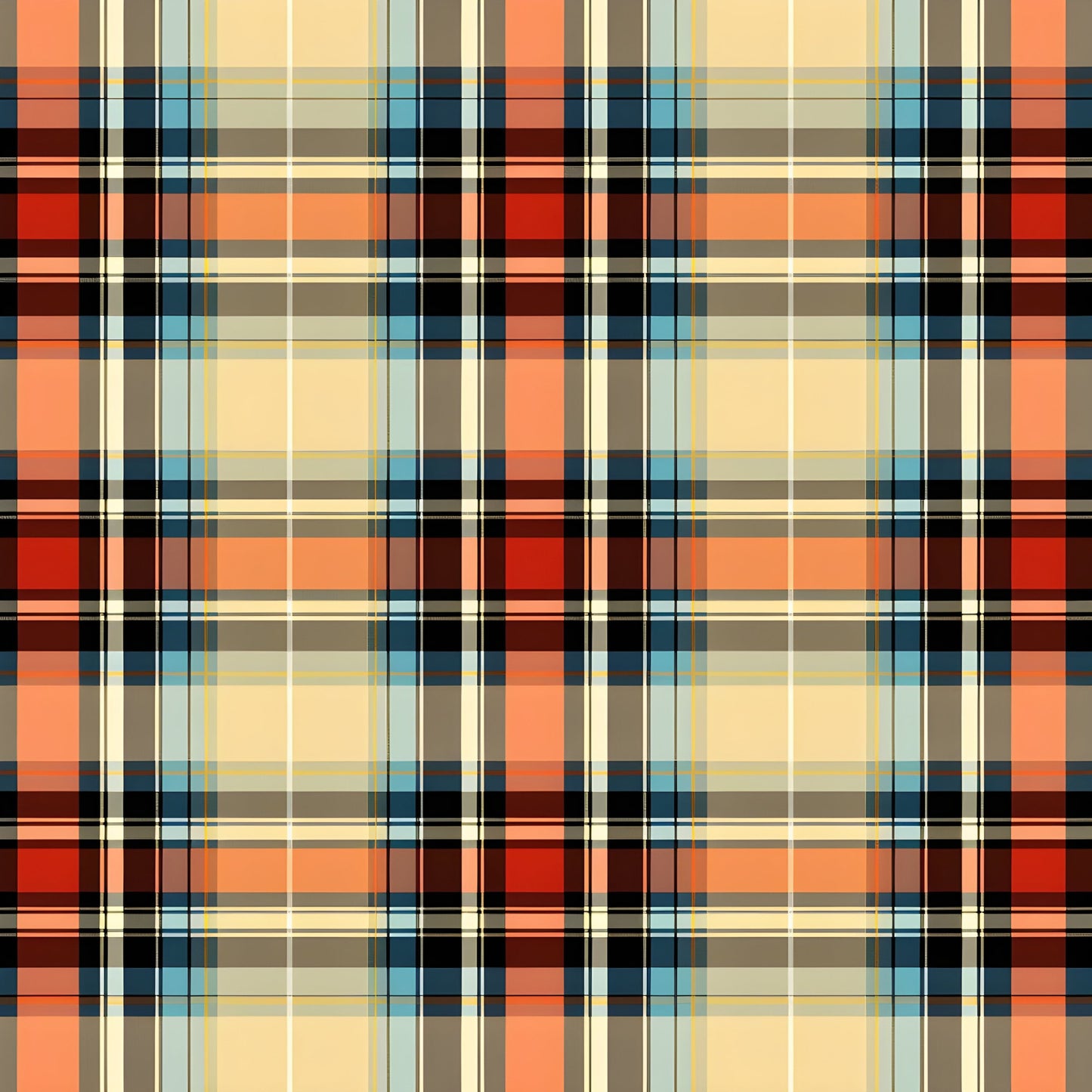 Vibrant Plaid Pattern 7 Quilting Cotton Fabric