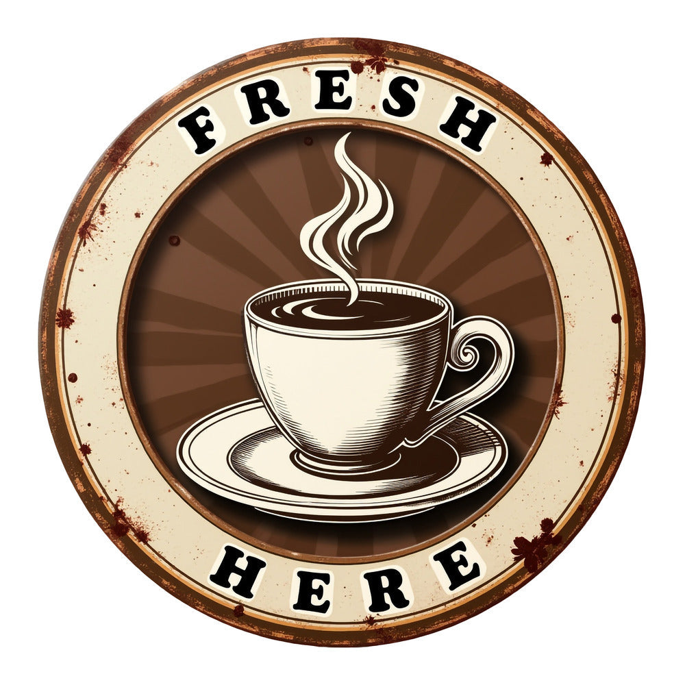 Vintage Coffee Signs Fabric Panel 14