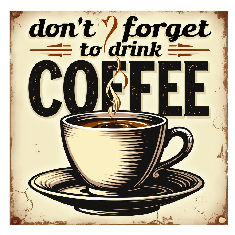 Vintage Coffee Signs Fabric Panel 15