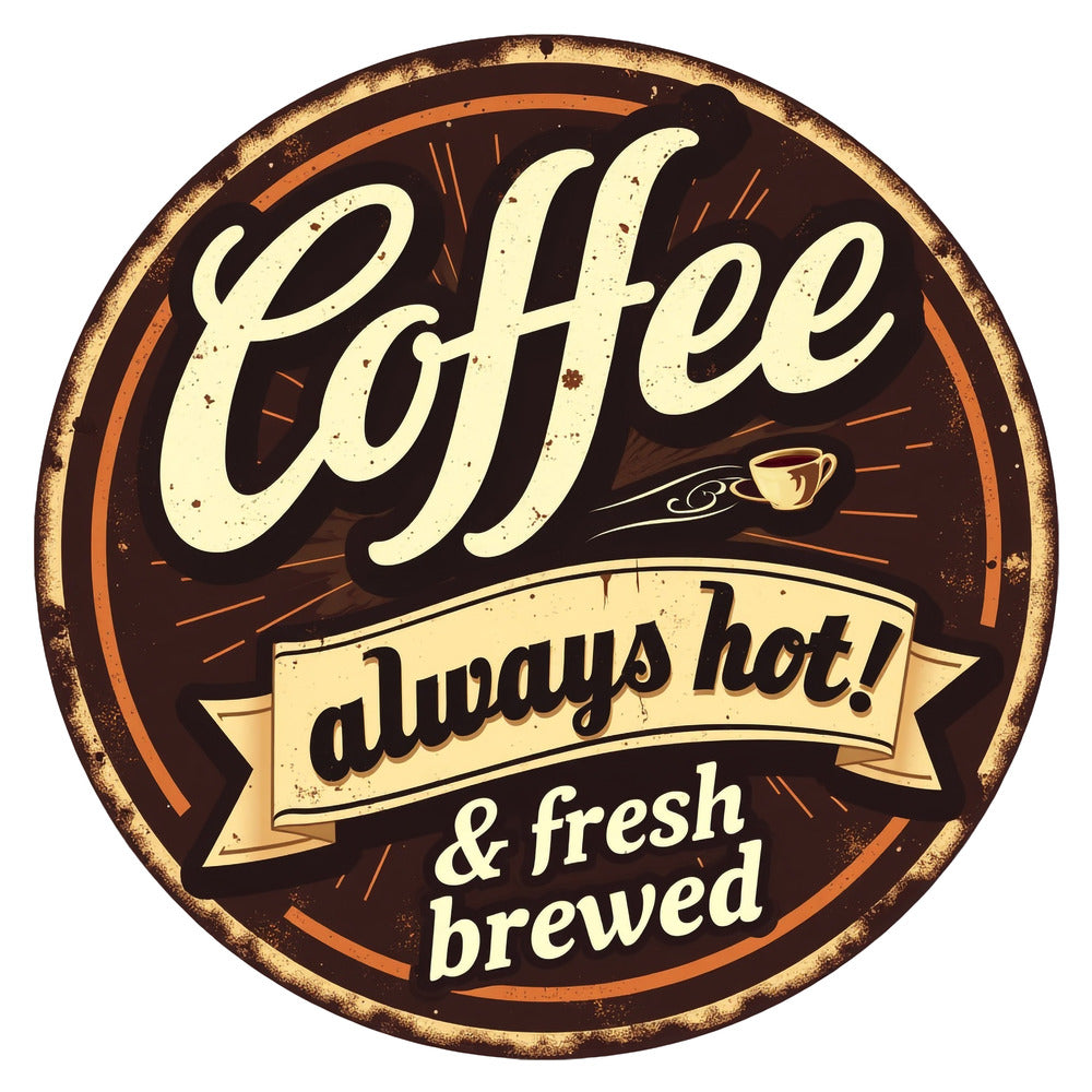 Vintage Coffee Signs Fabric Panel 17