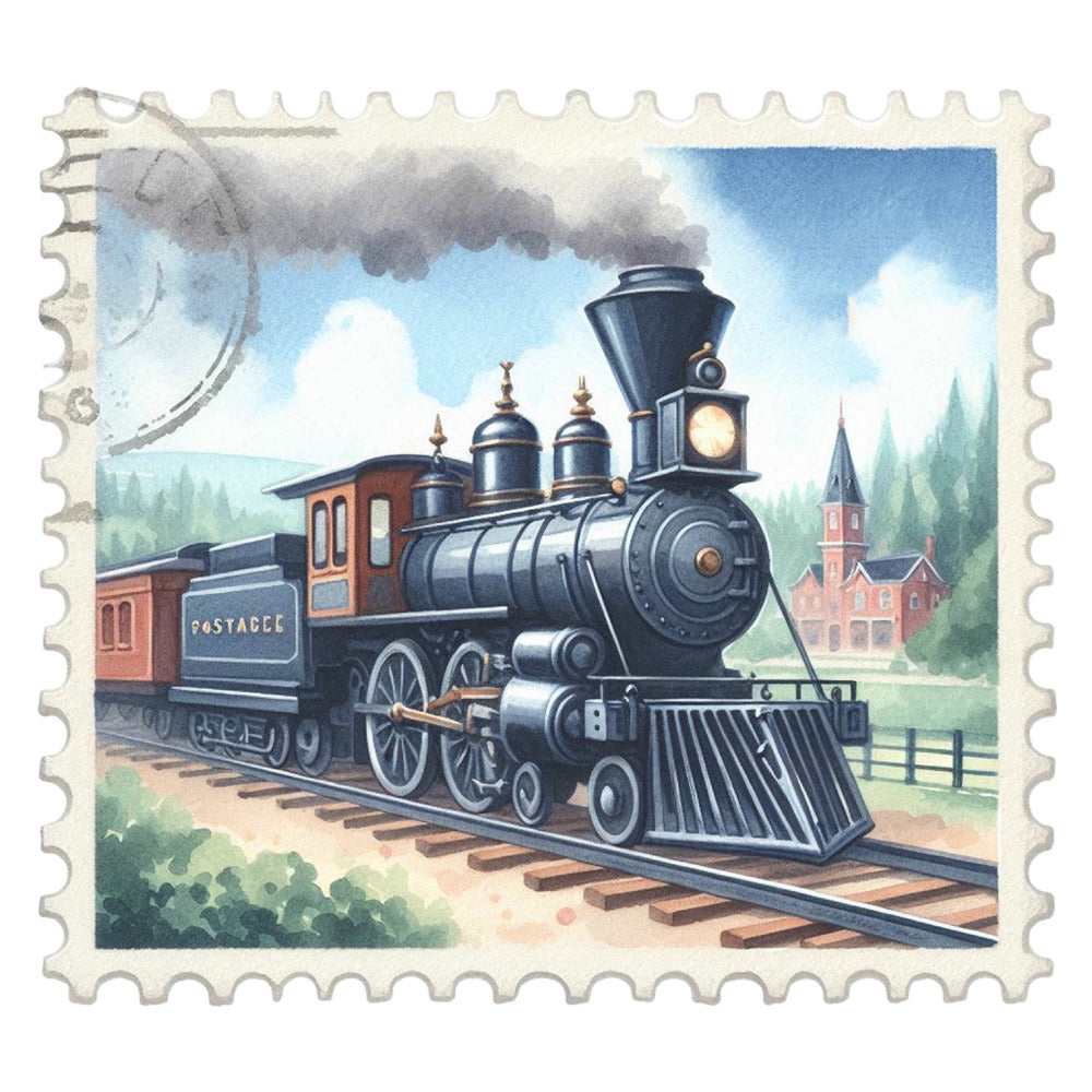 Vintage Travel Stamps Fabric Panel 6
