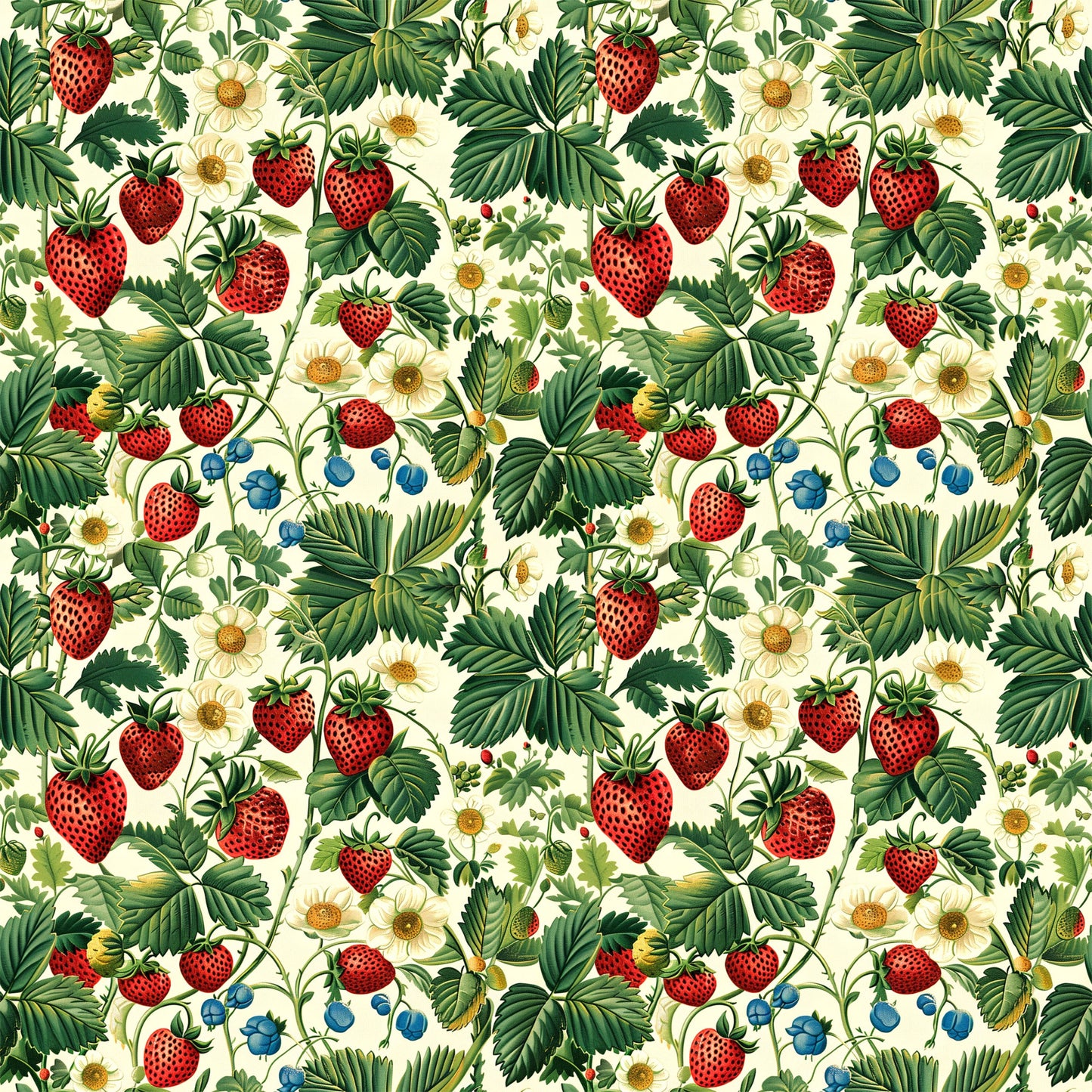 Vintage Strawberries Pattern 11 Quilting Cotton Fabric