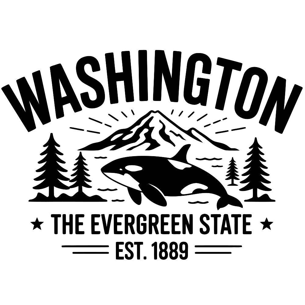 Washington Black and White Fabric Panel