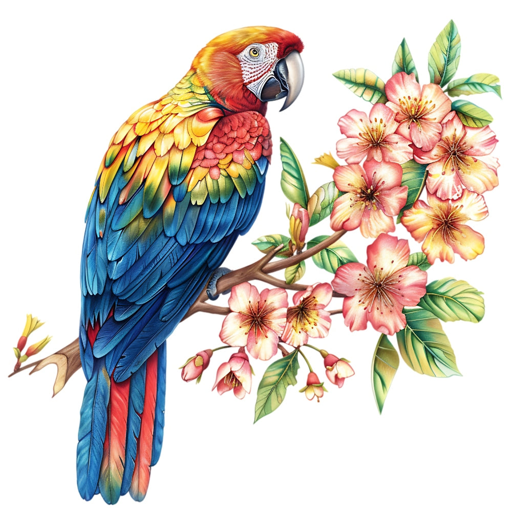 Watercolor Birds on a Branch Fabric Fabric Panel 36