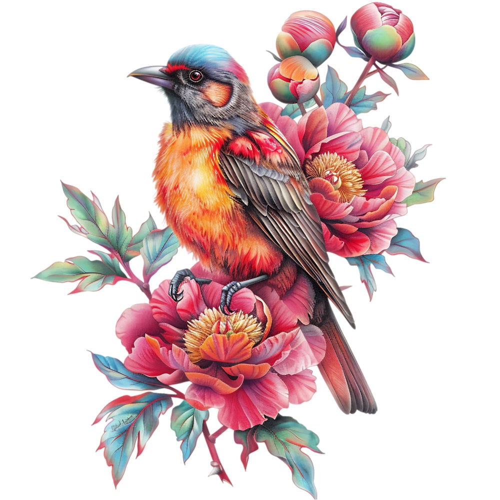 Watercolor Birds on a Branch Fabric Fabric Panel 9