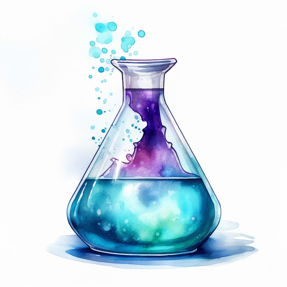 Watercolor Chemical Flask Fabric Panel 4