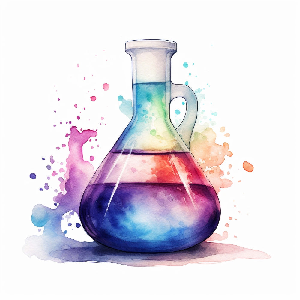 Watercolor Chemical Flask Fabric Panel 7
