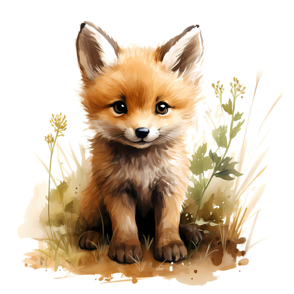 Woodland Baby Fox 2 Fabric Panel