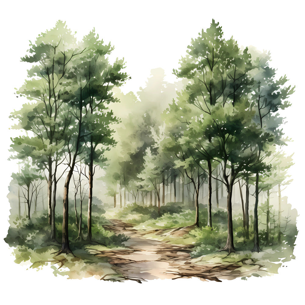 Woodland Forest Scene 2 Fabric Panel