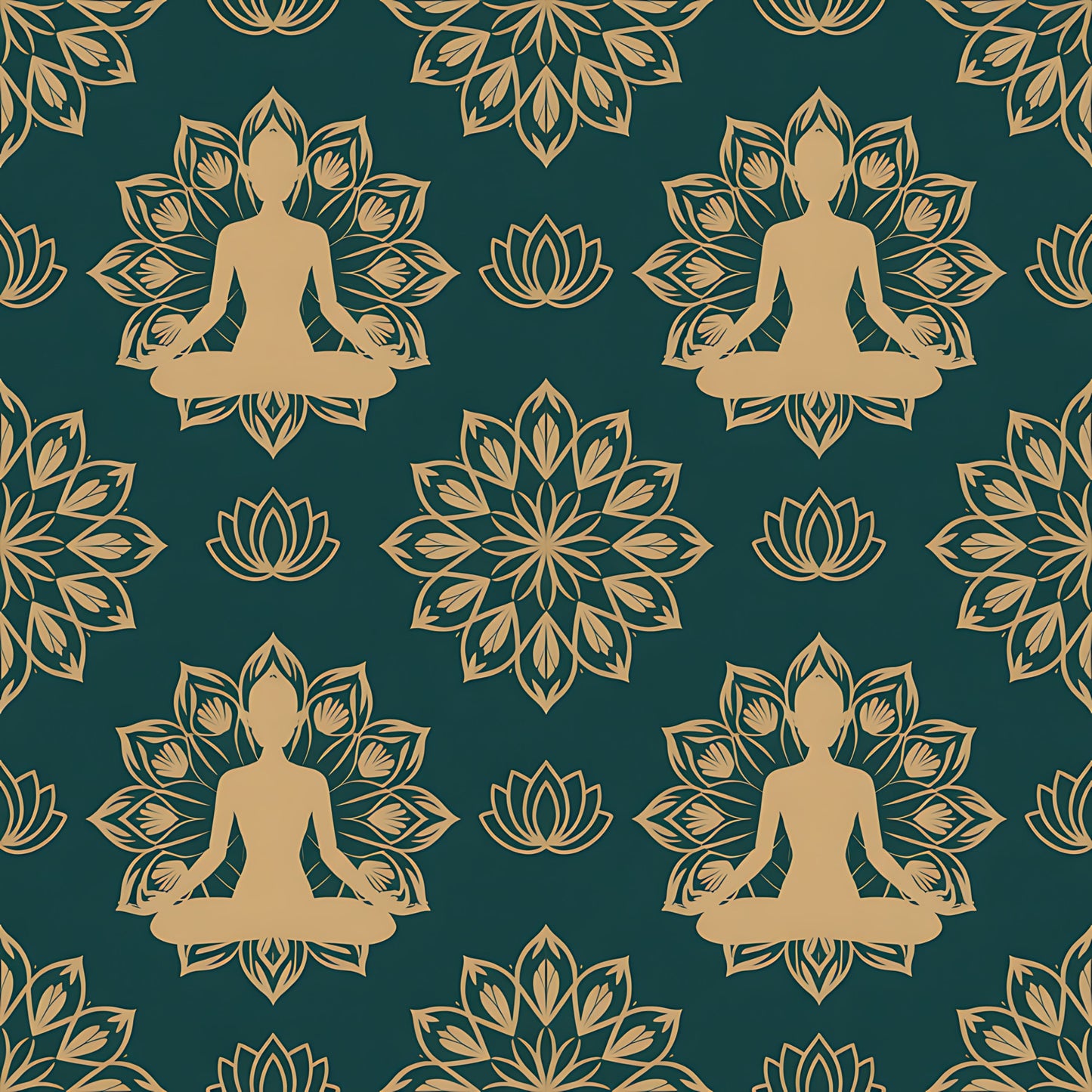 Yoga Poses Pattern 7 Quilting Cotton Fabric